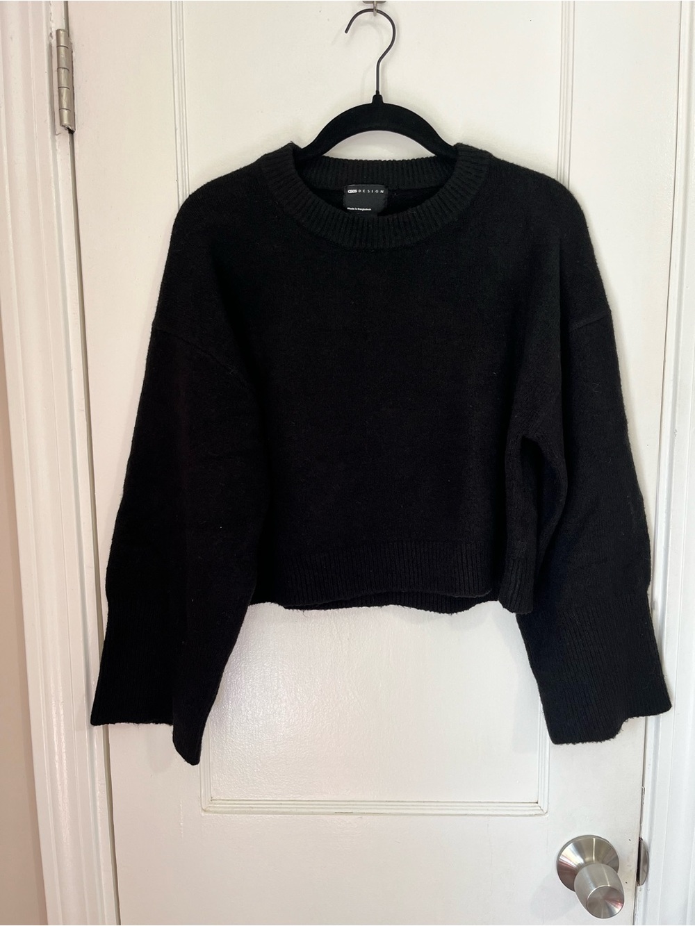 ASOS Black Cropped Crew Sweatshirt
